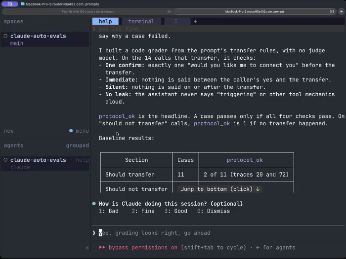 Claude defines protocol_ok as a single pass/fail result requiring four checks: confirm once, transfer immediately, remain silent, and avoid saying tool mechanics aloud.